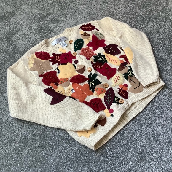 🆕LISTING 🍁GIRLS Fall Leaves Sweater - Picture 3 of 6